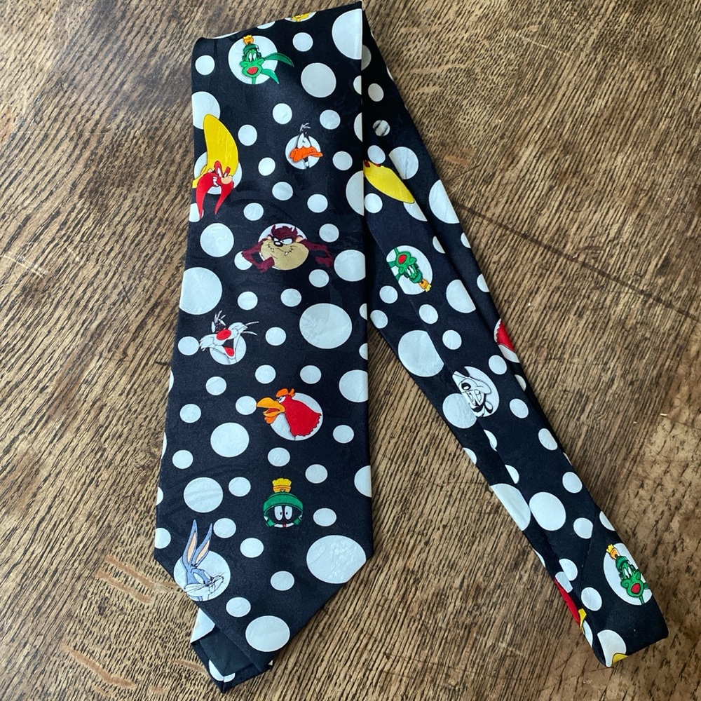 VTG Polka Dot Looney Tunes Tie